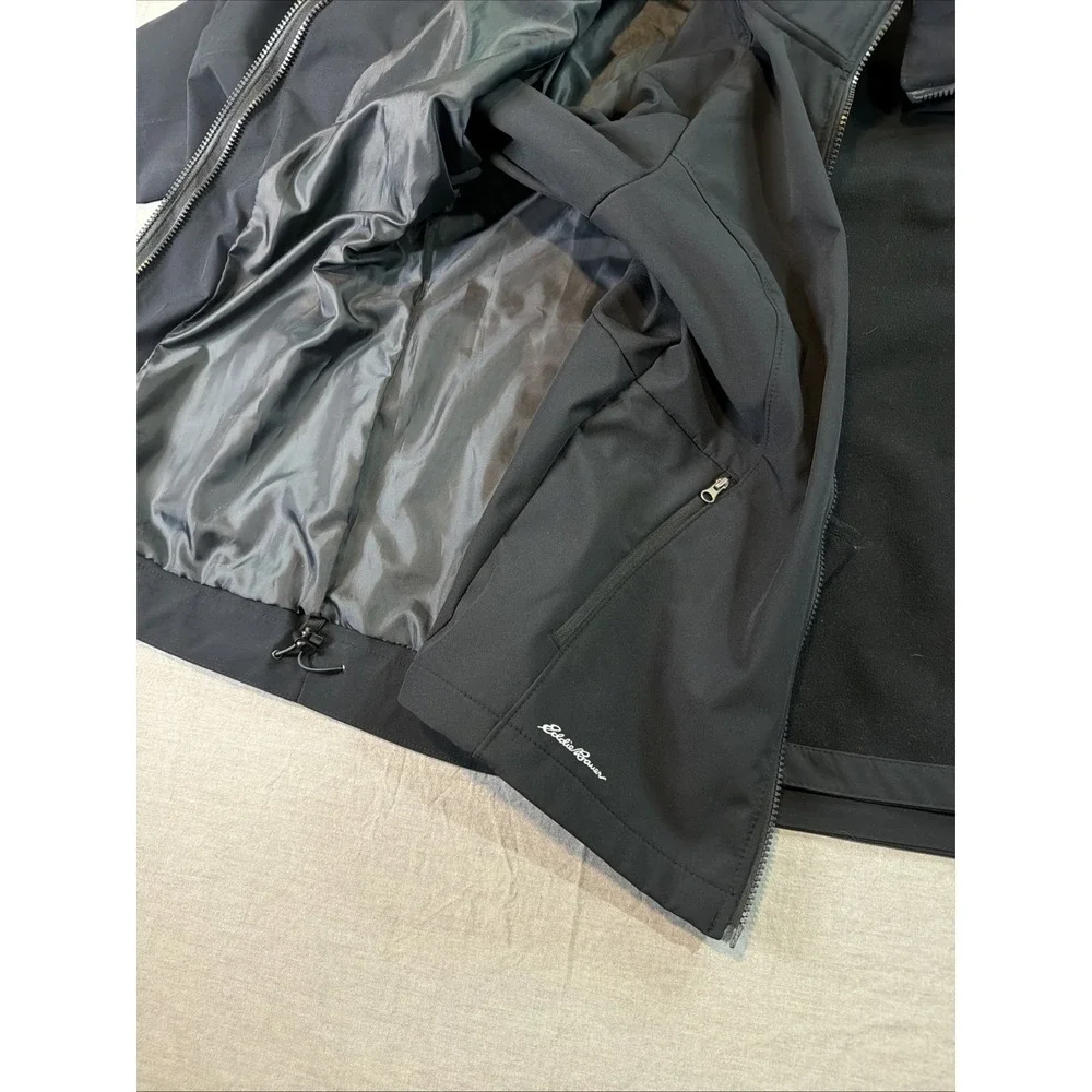 Eddie Bauer Jacket Mens Large Black WeatherEdge Plus 3-in-1 Down Hooded Ski